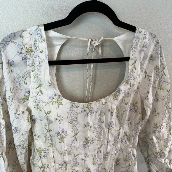 NWOT Brock Collection X H&M Lyocell-blend Dress Floral White Casual Women Small - Picture 3 of 12